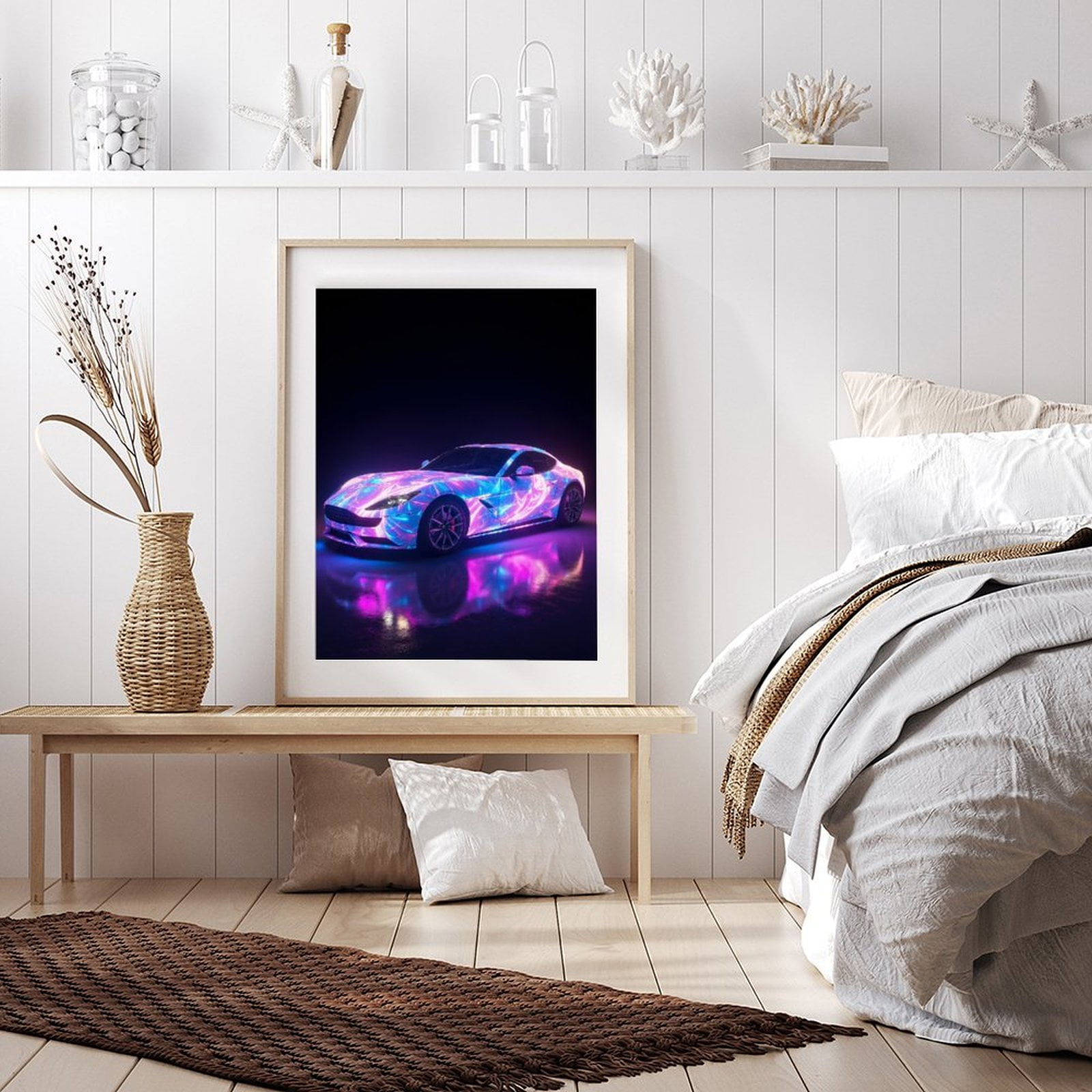 Diamond Art Kits for Adults - 5d Neon Sports Car Night Lights Diamond Painting for Adults, Diamond Art for Adults Beginners, Diamond Painting Kits for Adults for Home Wall Decor