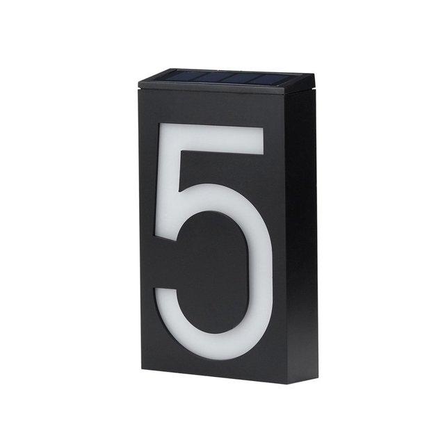 Kearding Luz de placa de puerta, placa de guía, lámpara de pared Solar, farol de jardín Digital para el hogar, dirección exterior, Iluminación y accesorios Cinco