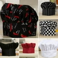 thumbnail image 4 of Comfortable Cook Adjustable Men Kitchen Baker Chef Elastic Cap Hat Catering Soft Black And White Plaid, 4 of 7
