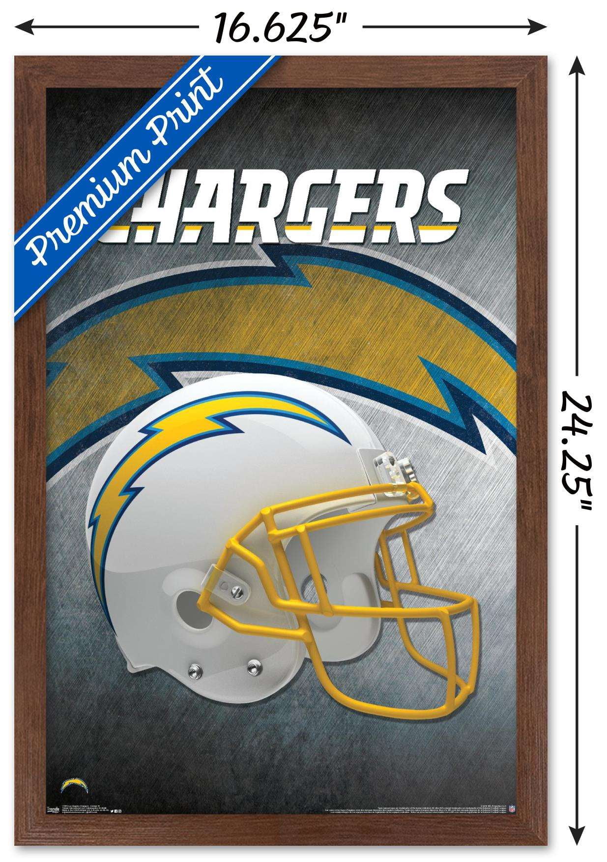 NFL Los Angeles Chargers - Helmet 19 Wall Poster, 14.725" x 22.375", Framed