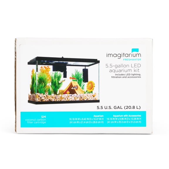 Imagitarium LED Aquarium Kit 16.18" W X 10.47" H 5.5 Gallons