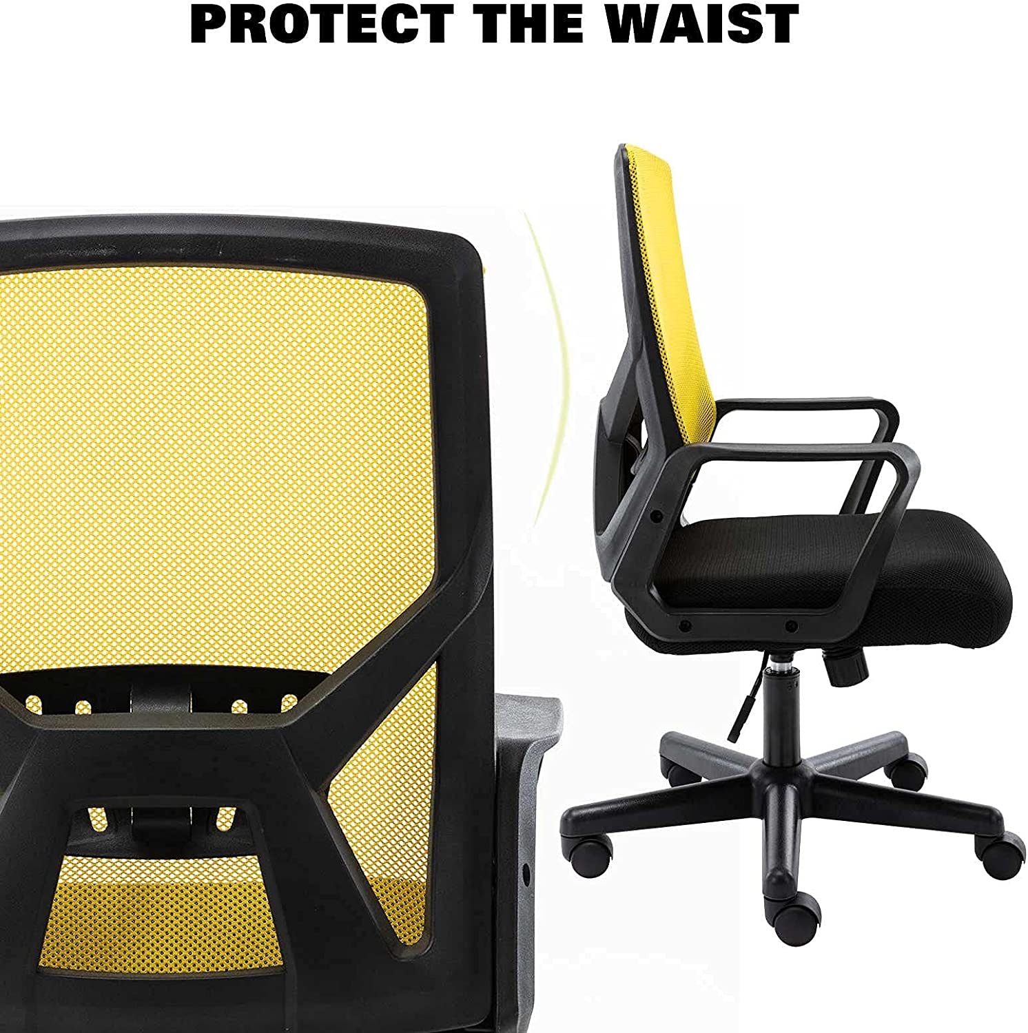 Ergonomic Office Chair with Foldable Backrest, Mesh Home Office Computer Desk Chair with Adjustable Height, Lumbar Support and 360 Degree Caster Gaming Chairs( chartreuse)