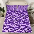 thumbnail image 2 of Feelyou Fashion Camouflage Teens Full Size Sheets, Purple Abstract Ombre Bed Sheets, Modern Camo Print Sheet Sets, Lightweight Room Decor, 4 Pieces, 2 of 7
