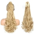 thumbnail image 1 of Extension de Queue de Cheval 24 Pouces Pince Griffe Ondulée Bouclée Extension de Cheveux Queue de Cheval Naturelle Duveteuse Postiche Synthétique pour Femmes Filles, 1 of 6