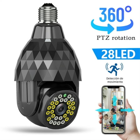 

Banghong 2MP Wireless WiFi Light Bulb Security Camera E27 Smart Home Dome Surveillance Cameras 360 Degree Wi-Fi Light Bulb Camera with 2 Way Audio Motion Detection and Alarm Night Vision