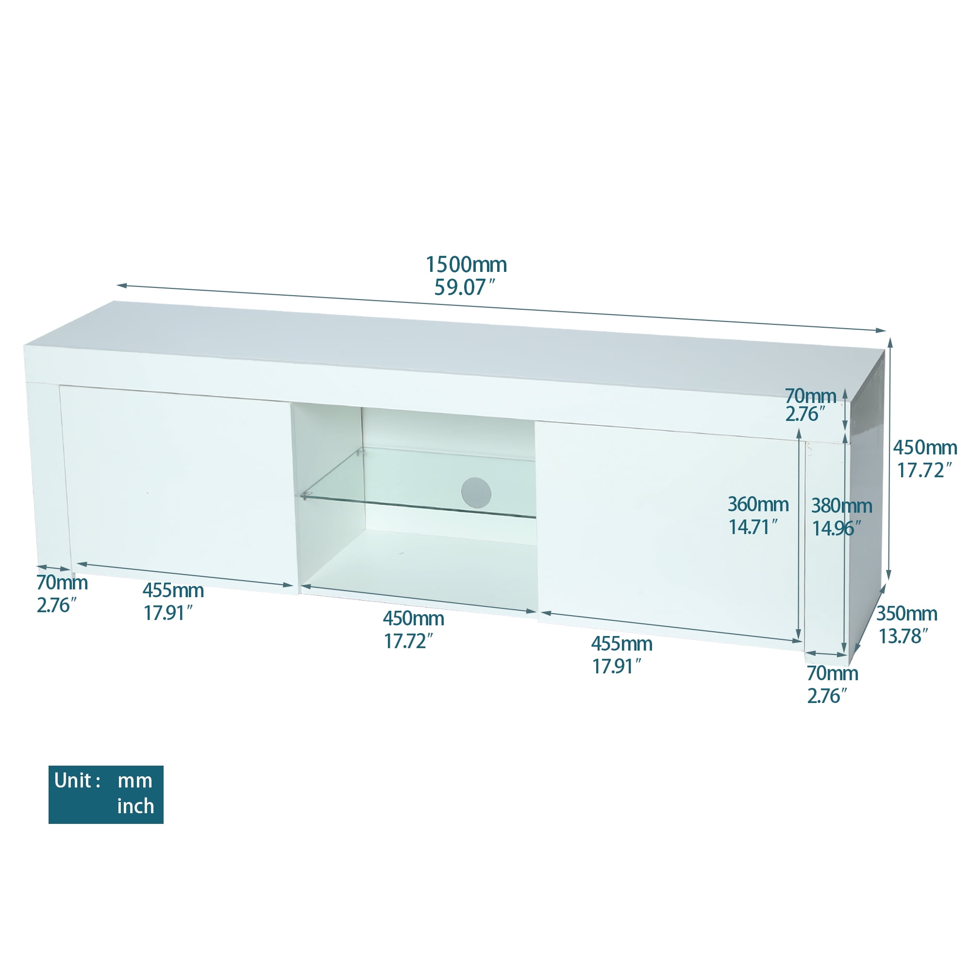 Private Jungle Morden TV Stand with LED Lights, High Glossy Front TV Cabinet, Assembled in Lounge Room, Living Room or Bedroom, White Private Jungle Morden TV Stand with LED Lights, High Glossy Front TV Cabinet, Assembled in Lounge Room, Living Room or Bedroom, White