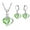 Green, variant on 1 Set Drop Earrings Geometric Rhinestone High Gloss Cubic Zirconia Fine Workmanship Decoration Shinny Heart-shaped Pendant Necklace Women Accessory