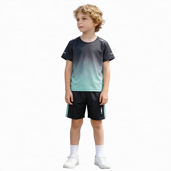 Ccpelsie Little/Big Boy Clothes Toddler Baby Boys Summer Outfits Sleeveless Patchwork T-Shirt Shorts Set(Green,11-12 Years)