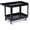 black L, variant on Utility Service Cart 550 lb Capacity 2-Shelf Heavy Duty PP Rolling Cart with 360 Lockable Swivel Wheels Storage Handle for Warehouse Garage Office
