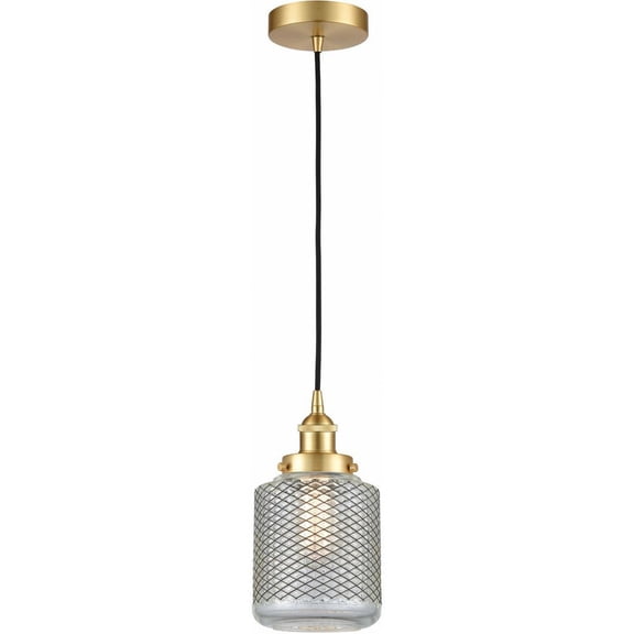 616-1PH-SG-G262 Innovations Lighting Stanton - 1 Light Mini Pendant In Restoration-Vintage Style-12 Inches Tall and 6 Inches Wide-Satin Gold