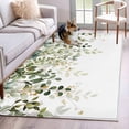 thumbnail image 3 of Sage Green Leaf 4x6 Rug for Dining Table for 4 People Under Table, Watercolor Eucalyptus Leaves Botanical ashable Non Slip Rectangle Area Rug, 3 of 9