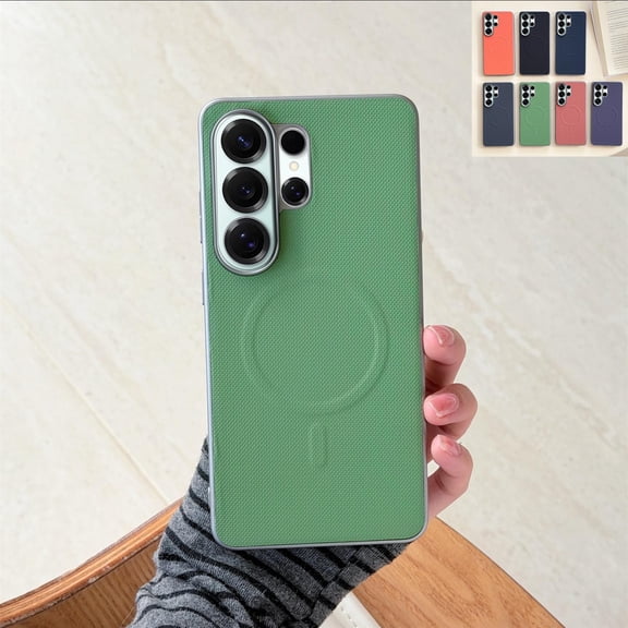 Allytechgroup for Samsung Galaxy S26 Ultra Case, [Compatible with Magsafe]  Magnetic PU Leather Soft TPU Bumper Shockproof Back Cover, Green
