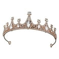 thumbnail image 2 of sunsanly Women Princess Crown Shiny Rhinestones Inlaid Wedding Tiara Headband Hair Accessory Faux Crystal Crown with Pin Fixes, 2 of 8