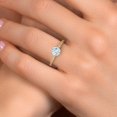 thumbnail image 4 of Gem Stone King 14K Two Tone Gold Sky Blue Aquamarine and Lab Grown Diamond Engagement Ring for Women | 0.91 Cttw | Round 6MM | Gemstone March Birthstone | Size 8, 4 of 6