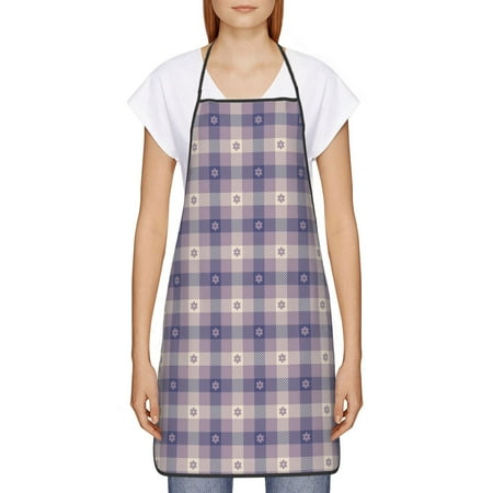 

Goofa Bib Apron Unisex Aprons Adjustable Waterdrop Resistant Cooking Kitchen Apron for Chef Purple Floral Gingham Check Plaid Pattern Apron Bulk