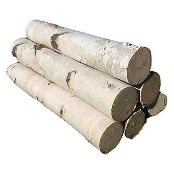 Decorative Birch Fireplace Logs, White