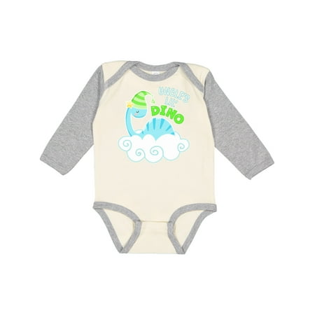 

Inktastic Uncle s Lil Dino with Cute Blue Baby Dinosaur Boys or Girls Long Sleeve Baby Bodysuit