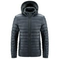 thumbnail image 2 of FDGIU Men's Versatile Quilted Puffer Jacket, Hooded Winter Coat with Hood, Warm Windproof Insulated Outerwear, 2 of 5
