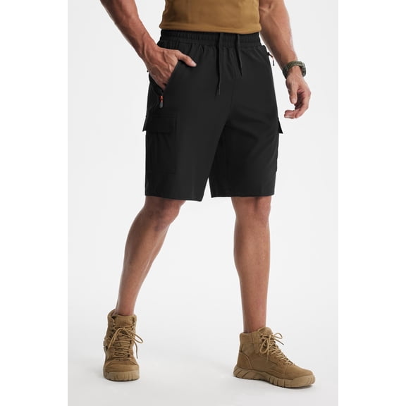 MASKERT Men's Hiking Shorts Lightweight Quick Dry Athletic Casual Shorts for Golf Outdoor Active Zipper Pockets