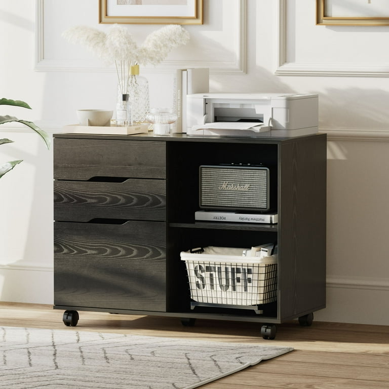 JIOABL 3-Drawer File Cabinet, Black photo 5