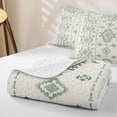 thumbnail image 4 of jejeloiu Calm Aztec Bed Spread Queen,Soft Tribal Queen Coverlet Set For Boys,Sage Beige,3pcs, 4 of 7