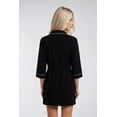 thumbnail image 2 of Forever 21 Piped-Trim Modal Robe, Color-Black, Size-L, 2 of 6