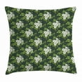 thumbnail image 1 of Jasmine Throw Pillow Cushion Cover, Stylized Bouquet of Jasmine Plants Flourishing on Fresh Branches, Decorative Square Accent Pillow Case, 16 X 16 Inches, Army Green Apple Green White, by Ambesonne, 1 of 2