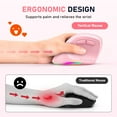 thumbnail image 5 of Meetion Office Left-Handed Vertical Ergonomic Design Optical Wireless Dual Mode Mouse with USB-C Fast Charging Cable, Pink, 5 of 9