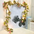 thumbnail image 2 of DYstyle Artificial Rose Flower Vine LED String Lights 7.2ft 30LEDs Fairy Lights Decor for Valentine's Christmas Wedding Bedroom Party Garden Indoor, 2 of 5
