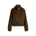 thumbnail image 5 of Time and Tru Women's and Women's Plus Faux Wool Bomber Jacket, Sizes XS-2X, 5 of 5