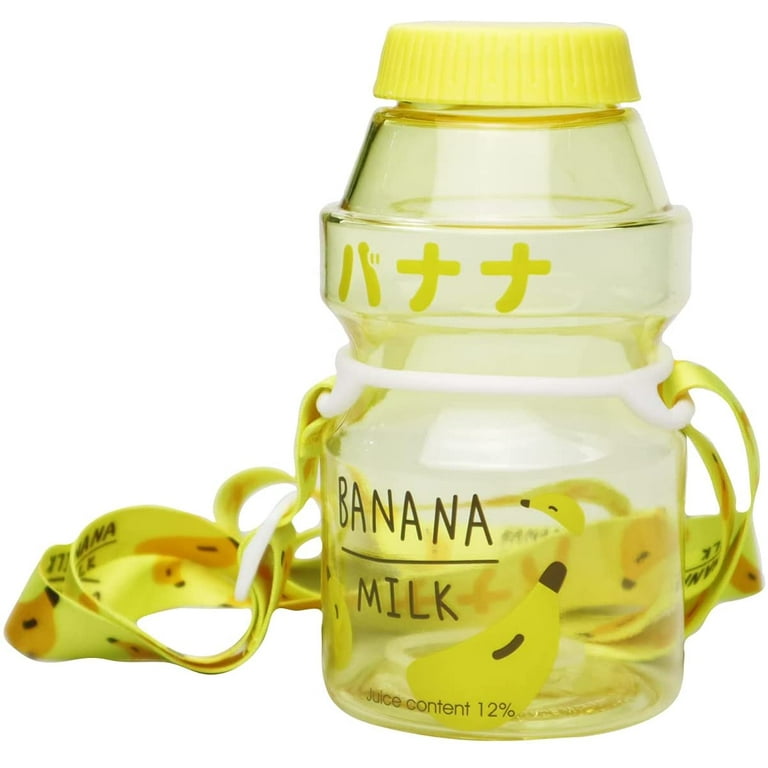 Plastic Fruit Juice Water Bottle Milk Cartoon Shaker Bottle, 16oz/480ML  Transparent Portable Leak Proof Travel Drinking Bottle for Kids & Girl &  Adult