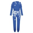 thumbnail image 5 of Puntoco Traje Casual Con Cordón Y Cuello Redondo De Manga Larga Con Estampado Holgado A La Moda Para Mujer Azul Xxxxxl, 5 of 5