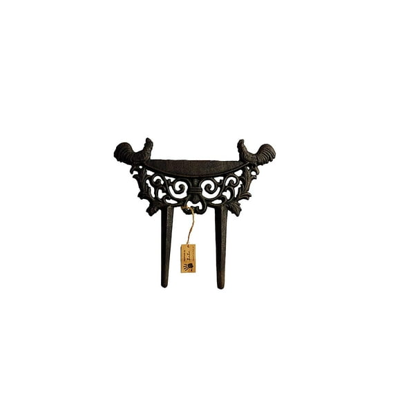 LuLu Decor, Cast Iron Garden Boot Scraper, Solid Decorative Design with Pointed Bottom for Easy in ground use, H 9" W 11"(Rooster)