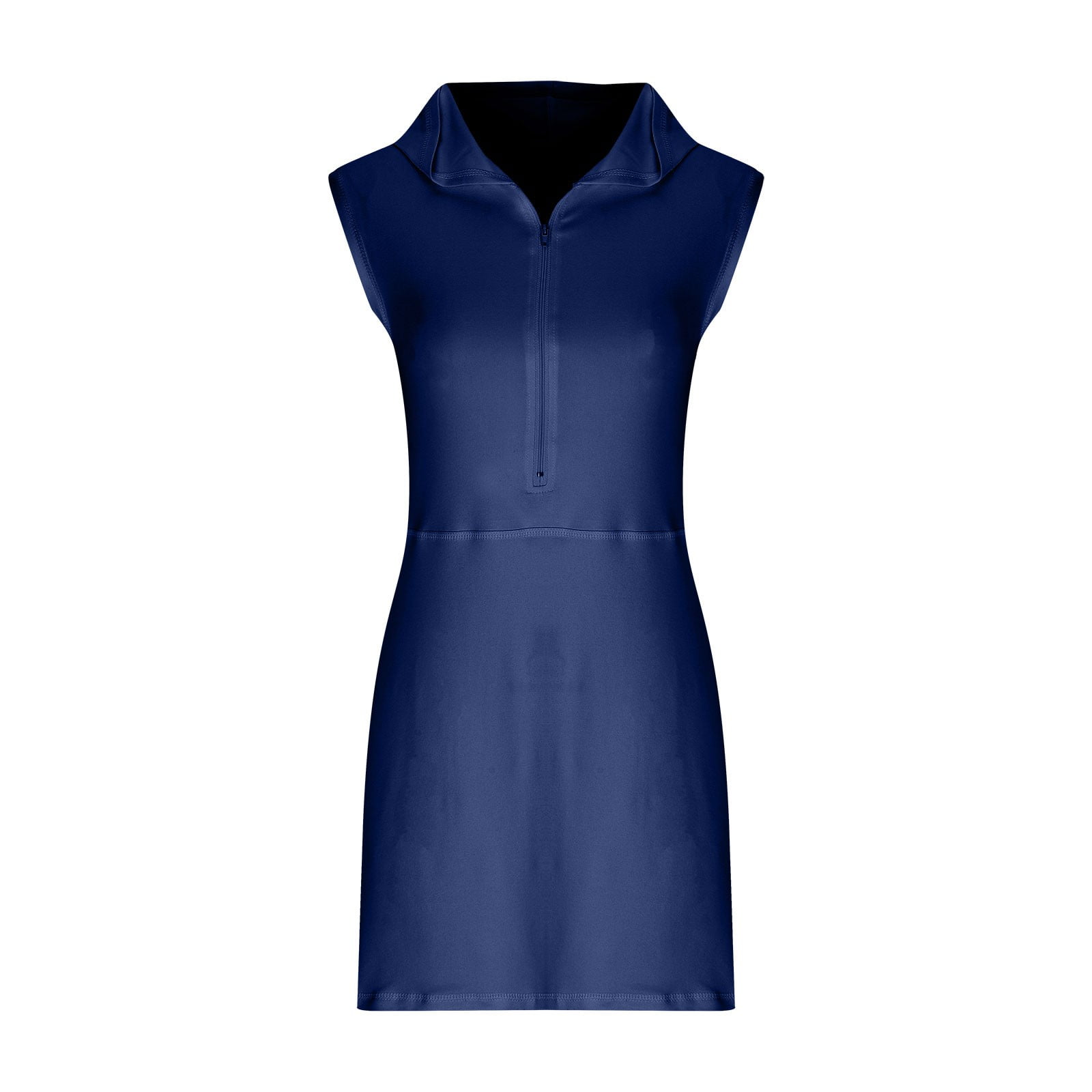 Athletic Dress For Women Sevevn Women's Fitness Outdoor Casual Sleeveless Hoodie Half Zip Sports Mini Tennis Dress No Lining Sleeveless Crew Neck Dress