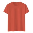 thumbnail image 4 of CHENge Womens T-Shirts Graphic O-Neck Short Sleeve Oversized Slim Fit Women's Blouses Letter Print Spring Summer Fall Boho Tops Teacher Work Business Dressy Blouses Basic Tees, 4 of 5