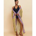 thumbnail image 2 of EDOLYNSA Zebra Printed Kimonos for Women Plus Size Bathing Suit Cover ups Loungewear with Belt Long Summer Cardigan, 2 of 7