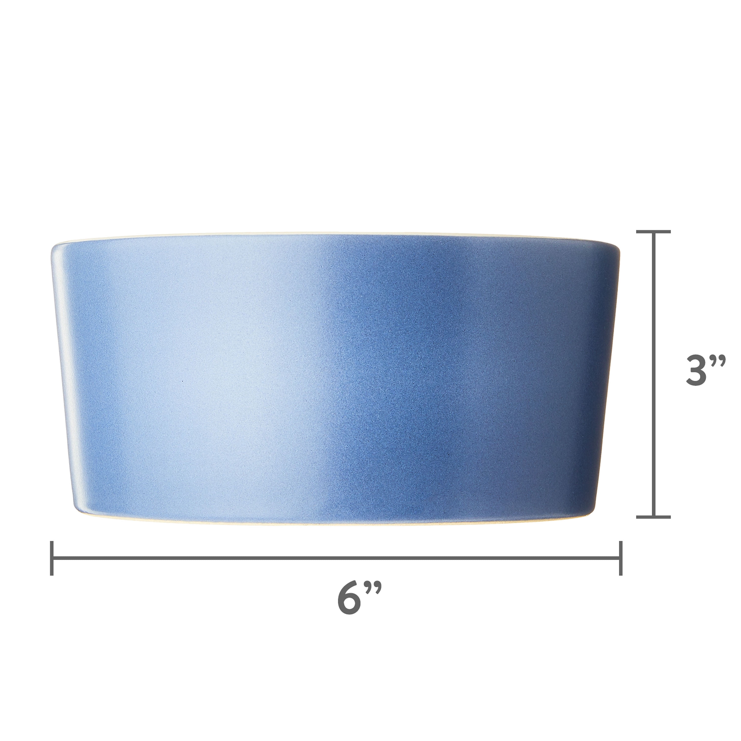 Vibrant Life Medium Two Tone Ceramic Pet Bowl, Blue and Beige, Dog