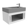 thumbnail image 4 of Amazon 30" White Wood Floating Vanity with Gray Top and Chrome Trim, 4 of 10