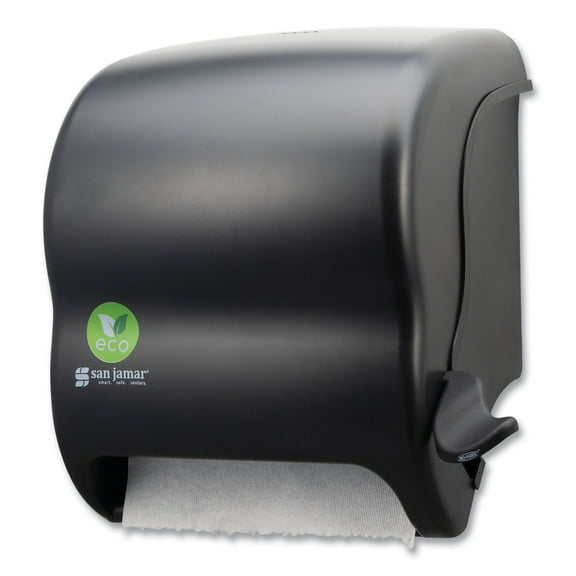 San Jamar T950REBK 12.49 in. x 8.6 in. x 12.82 in. Ecological Green Towel Dispenser - Black