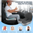 thumbnail image 5 of ‌AMTPM Seat Cushion with Lumbar Support - L-Shaped Ergonomic Memory Foam Office Chair Cushion for Long Hours, Car Seat & Home Office (Black/Gray), 5 of 8