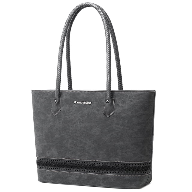 Bolso Tote Montana West de Cuero Vegano Trenzado para Mujer MWC-090BK