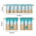thumbnail image 6 of Kitchen Curtains 24 Inch Short - 3 Panel Set, Hawaiian Sea Turtle Ocean Design, Tropical Underwater Marine Life Print, Rod Pocket Window Curtain, Easy Wash, 6 of 6