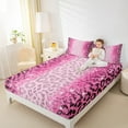 thumbnail image 4 of jejeloiu Leopard Pattern Queen Sheet Sets,Modern Cheetah Print Flat Sheet,Pink Bling Print Queen Fitted Sheet For Girl Teens,Microfiber Bedroom Decor,4 Pieces, 4 of 7