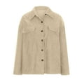 thumbnail image 5 of Tdoqot Women's Shacket Jacket- Button Down Fall Jackets for Women Beige Size 2XL, 5 of 5