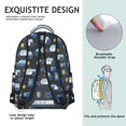 thumbnail image 5 of Police and Star Black Pattern Backpack for School, Cute School Bag with Adjustable Shoulder Straps and Padded Back, 15.3"x11"x7.1", 5 of 5