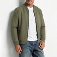 thumbnail image 5 of Men Diamond Quilted Baseball Bomber Jacket, Wrinkle Resistant Stand Collar Zip Up Business Casual Windbreaker Coat for Spring Fall Green-A, 5 of 5