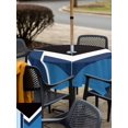 thumbnail image 5 of Outdoor Tablecloth with Umbrella Hole for Patio/Picnic/Party/Camping, Abstract Blue Black Waterproof Table Cloth Square Cover Washable, Modern Geometric Color Blocks (60"x 60"), 5 of 8