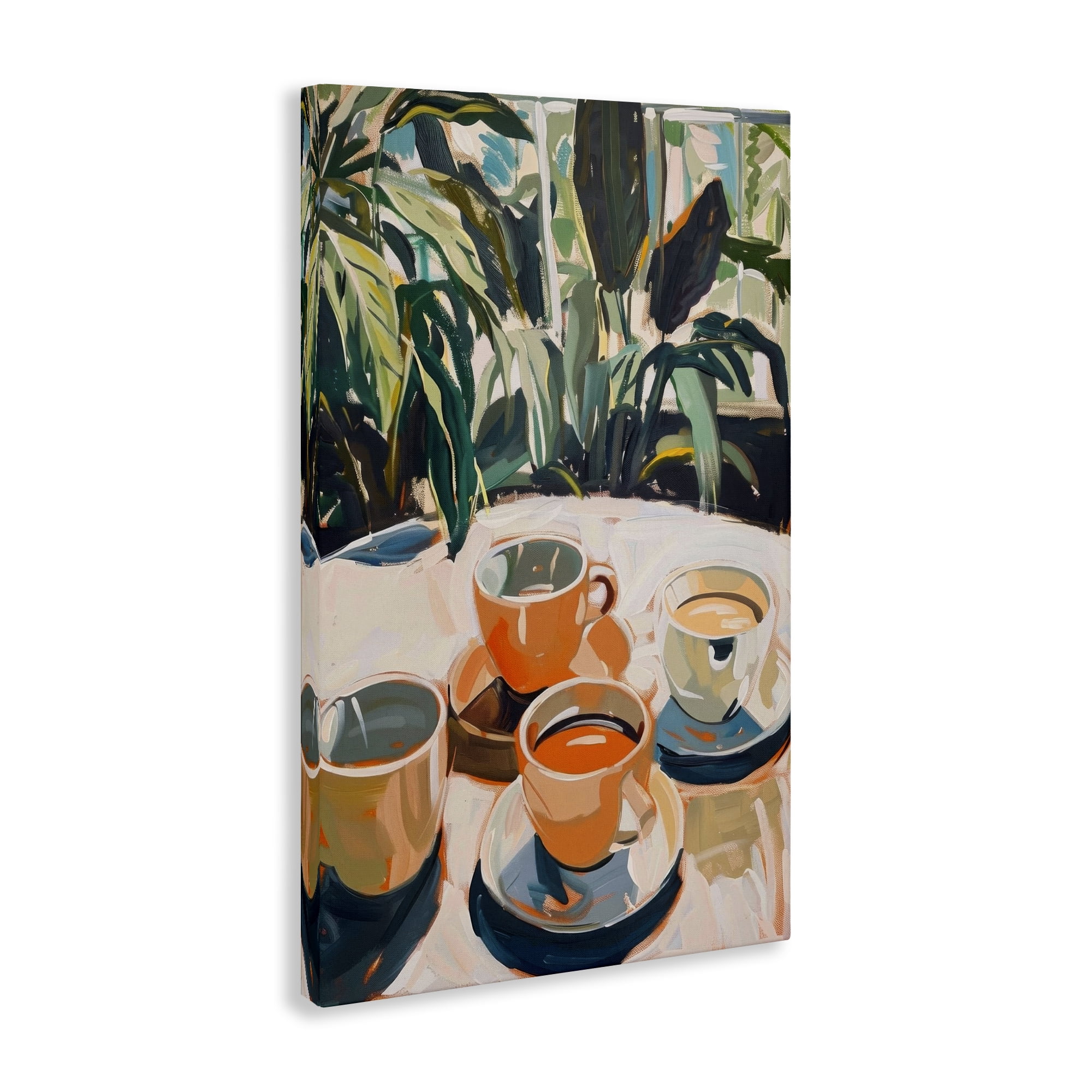 Stupell Industries Coffee Time Among Plants Food & Beverage Painting Wrapped Canvas Art Print Wall Art, 20 x 30