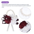 thumbnail image 3 of Uxcell 12Pcs Wrist Corsage Artificial Flower Bracelets for Wedding Ceremony Wine Red, 3 of 5