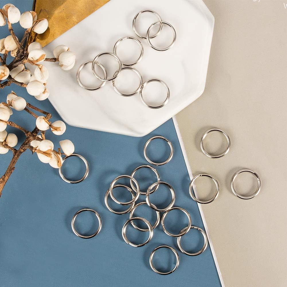 1000 pc Iron Split Key Rings Keychain Clasp Findings Platinum 15x2mm Inner Diameter: 12mm
